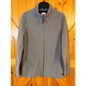 CIVIL SOCIETY DARK GREY HEATHER TEXTURED KNIT ZIP UP JACKET Size XL (6487)